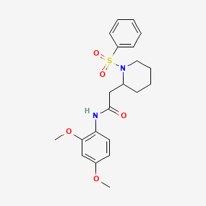 molecular formula C21H26N2O5S B2870832 N-(2,4-dimethoxyphenyl)-2-(1-(phenylsulfonyl)piperidin-2-yl)acetamide CAS No. 1021089-88-2