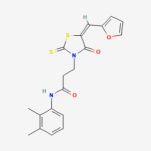 molecular formula C19H18N2O3S2 B2870833 (E)-N-(2,3-dimethylphenyl)-3-(5-(furan-2-ylmethylene)-4-oxo-2-thioxothiazolidin-3-yl)propanamide CAS No. 682783-37-5