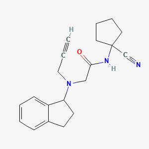 molecular formula C20H23N3O B2870835 N-(1-cyanocyclopentyl)-2-[(2,3-dihydro-1H-inden-1-yl)(prop-2-yn-1-yl)amino]acetamide CAS No. 1223011-00-4