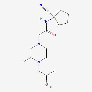 molecular formula C16H28N4O2 B2870840 N-(1-cyanocyclopentyl)-2-[4-(2-hydroxypropyl)-3-methylpiperazin-1-yl]acetamide CAS No. 1356647-55-6