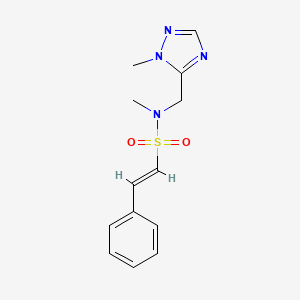 molecular formula C13H16N4O2S B2870843 (E)-N-Methyl-N-[(2-methyl-1,2,4-triazol-3-YL)methyl]-2-phenylethenesulfonamide CAS No. 1385618-84-7