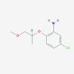 molecular formula C10H14ClNO2 B2870844 5-Chloro-2-[(1-methoxypropan-2-yl)oxy]aniline CAS No. 946718-95-2