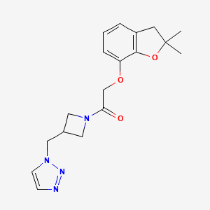 2-[(2,2-Dimethyl-3H-1-benzofuran-7-yl)oxy]-1-[3-(triazol-1-ylmethyl)azetidin-1-yl]ethanone