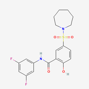 molecular formula C19H20F2N2O4S B2870851 5-(azepan-1-ylsulfonyl)-N-(3,5-difluorophenyl)-2-hydroxybenzamide CAS No. 940983-93-7