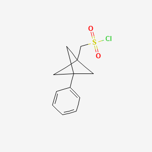 molecular formula C12H13ClO2S B2870852 (3-Phenyl-1-bicyclo[1.1.1]pentanyl)methanesulfonyl chloride CAS No. 2287340-94-5