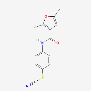 molecular formula C14H12N2O2S B2870855 4-{[(2,5-Dimethylfuran-3-yl)carbonyl]amino}phenyl thiocyanate CAS No. 915929-96-3