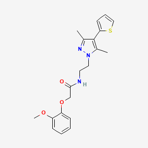 N-(2-(3,5-dimethyl-4-(thiophen-2-yl)-1H-pyrazol-1-yl)ethyl)-2-(2-methoxyphenoxy)acetamide