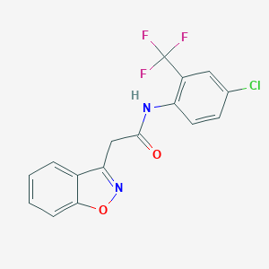molecular formula C16H10ClF3N2O2 B287086 2-(1,2-benzisoxazol-3-yl)-N-[4-chloro-2-(trifluoromethyl)phenyl]acetamide 