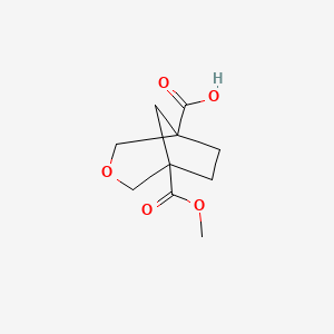 molecular formula C10H14O5 B2870866 5-Methoxycarbonyl-3-oxabicyclo[3.2.1]octane-1-carboxylic acid CAS No. 2385572-15-4