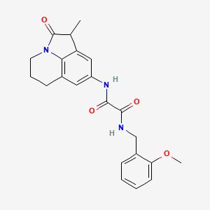 molecular formula C22H23N3O4 B2870867 N1-(2-methoxybenzyl)-N2-(1-methyl-2-oxo-2,4,5,6-tetrahydro-1H-pyrrolo[3,2,1-ij]quinolin-8-yl)oxalamide CAS No. 898454-93-8