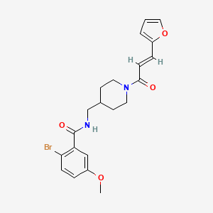 molecular formula C21H23BrN2O4 B2870868 (E)-2-bromo-N-((1-(3-(furan-2-yl)acryloyl)piperidin-4-yl)methyl)-5-methoxybenzamide CAS No. 1235690-03-5