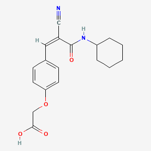molecular formula C18H20N2O4 B2870869 2-[4-[(Z)-2-Cyano-3-(cyclohexylamino)-3-oxoprop-1-enyl]phenoxy]acetic acid CAS No. 1087772-39-1