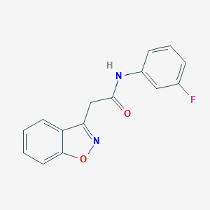 molecular formula C15H11FN2O2 B287087 2-(1,2-benzoxazol-3-yl)-N-(3-fluorophenyl)acetamide 
