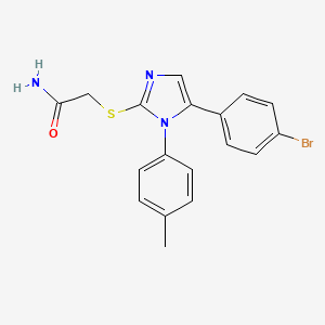 molecular formula C18H16BrN3OS B2870870 2-((5-(4-bromophenyl)-1-(p-tolyl)-1H-imidazol-2-yl)thio)acetamide CAS No. 1207003-32-4