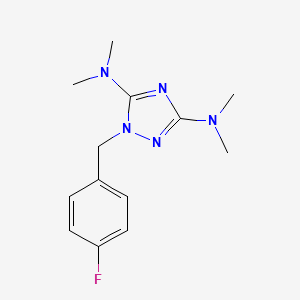 molecular formula C13H18FN5 B2870871 N-[3-(dimethylamino)-1-(4-fluorobenzyl)-1H-1,2,4-triazol-5-yl]-N,N-dimethylamine CAS No. 338748-29-1