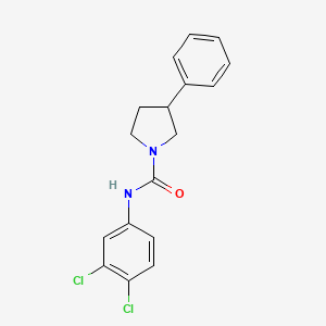 molecular formula C17H16Cl2N2O B2870874 N-(3,4-dichlorophenyl)-3-phenylpyrrolidine-1-carboxamide CAS No. 898186-39-5