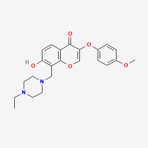 8-[(4-Ethylpiperazin-1-yl)methyl]-7-hydroxy-3-(4-methoxyphenoxy)chromen-4-one