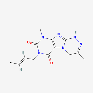7-((2E)but-2-enyl)-3,9-dimethyl-5,7,9-trihydro-1H,4H-1,2,4-triazino[4,3-h]puri ne-6,8-dione