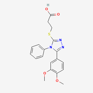 3-{[5-(3,4-dimethoxyphenyl)-4-phenyl-4H-1,2,4-triazol-3-yl]sulfanyl}propanoic acid