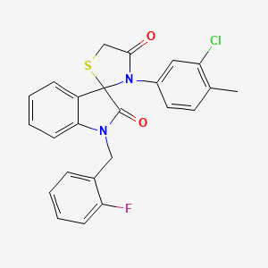 3'-(3-Chloro-4-methylphenyl)-1-[(2-fluorophenyl)methyl]-1,2-dihydrospiro[indole-3,2'-[1,3]thiazolidine]-2,4'-dione