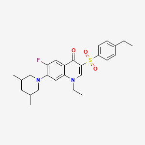 molecular formula C26H31FN2O3S B2870899 7-(3,5-dimethylpiperidin-1-yl)-1-ethyl-3-((4-ethylphenyl)sulfonyl)-6-fluoroquinolin-4(1H)-one CAS No. 892769-44-7