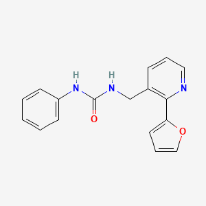 molecular formula C17H15N3O2 B2870900 1-((2-(Furan-2-yl)pyridin-3-yl)methyl)-3-phenylurea CAS No. 2034549-88-5