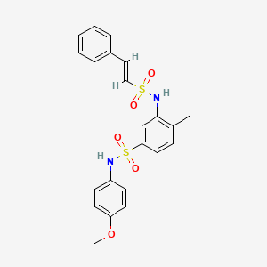 molecular formula C22H22N2O5S2 B2870901 N-(4-methoxyphenyl)-4-methyl-3-[[(E)-2-phenylethenyl]sulfonylamino]benzenesulfonamide CAS No. 950135-41-8