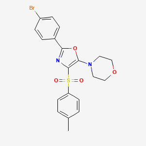 molecular formula C20H19BrN2O4S B2870907 4-[2-(4-Bromophenyl)-4-(4-methylphenyl)sulfonyl-1,3-oxazol-5-yl]morpholine CAS No. 310454-04-7