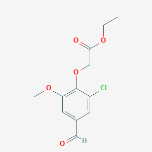 molecular formula C12H13ClO5 B2870913 Ethyl (2-chloro-4-formyl-6-methoxyphenoxy)acetate CAS No. 741272-58-2