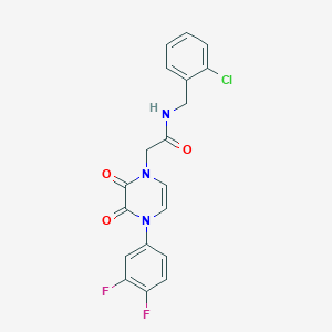molecular formula C19H14ClF2N3O3 B2870917 N-[(2-chlorophenyl)methyl]-2-[4-(3,4-difluorophenyl)-2,3-dioxopyrazin-1-yl]acetamide CAS No. 898463-53-1