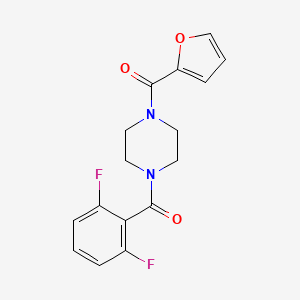 molecular formula C16H14F2N2O3 B2870920 2,6-Difluorophenyl 4-(2-furylcarbonyl)piperazinyl ketone CAS No. 496054-74-1