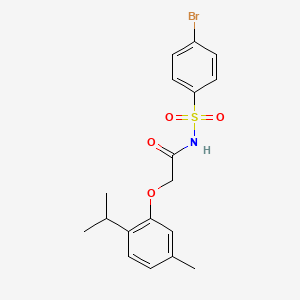 molecular formula C18H20BrNO4S B2870930 N-((4-bromophenyl)sulfonyl)-2-(2-isopropyl-5-methylphenoxy)acetamide CAS No. 833429-30-4