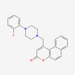 molecular formula C24H21FN2O2 B2870949 1-[[4-(2-Fluorophenyl)piperazin-1-yl]methyl]benzo[f]chromen-3-one CAS No. 896065-11-5