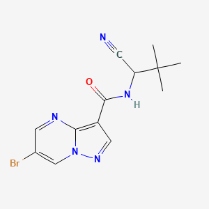 molecular formula C13H14BrN5O B2870950 6-bromo-N-(1-cyano-2,2-dimethylpropyl)pyrazolo[1,5-a]pyrimidine-3-carboxamide CAS No. 1797702-61-4