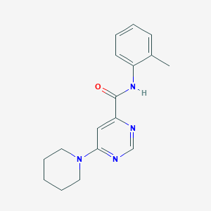 molecular formula C17H20N4O B2870952 6-(piperidin-1-yl)-N-(o-tolyl)pyrimidine-4-carboxamide CAS No. 1905821-28-4