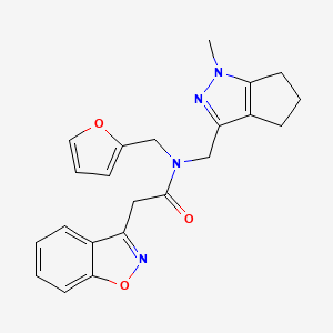 2-(benzo[d]isoxazol-3-yl)-N-(furan-2-ylmethyl)-N-((1-methyl-1,4,5,6-tetrahydrocyclopenta[c]pyrazol-3-yl)methyl)acetamide