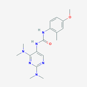 molecular formula C17H24N6O2 B2870958 1-(2,4-Bis(dimethylamino)pyrimidin-5-yl)-3-(4-methoxy-2-methylphenyl)urea CAS No. 1448124-98-8