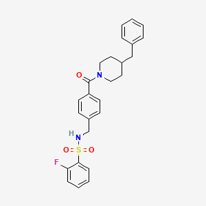 N-(4-(4-benzylpiperidine-1-carbonyl)benzyl)-2-fluorobenzenesulfonamide