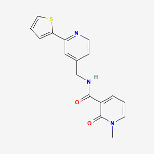 molecular formula C17H15N3O2S B2870982 1-methyl-2-oxo-N-((2-(thiophen-2-yl)pyridin-4-yl)methyl)-1,2-dihydropyridine-3-carboxamide CAS No. 1903618-59-6