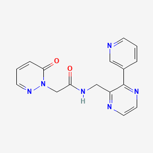 molecular formula C16H14N6O2 B2870987 2-(6-oxo-1,6-dihydropyridazin-1-yl)-N-{[3-(pyridin-3-yl)pyrazin-2-yl]methyl}acetamide CAS No. 2034230-94-7