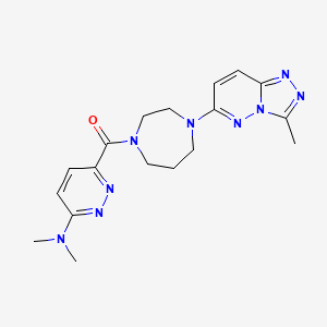 molecular formula C18H23N9O B2870988 [6-(Dimethylamino)pyridazin-3-yl]-[4-(3-methyl-[1,2,4]triazolo[4,3-b]pyridazin-6-yl)-1,4-diazepan-1-yl]methanone CAS No. 2310098-94-1