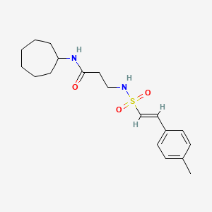 molecular formula C19H28N2O3S B2870997 N-cycloheptyl-3-[[(E)-2-(4-methylphenyl)ethenyl]sulfonylamino]propanamide CAS No. 924718-31-0