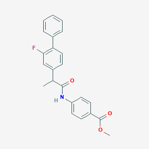 molecular formula C23H20FNO3 B287100 Methyl 4-{[2-(2-fluoro[1,1'-biphenyl]-4-yl)propanoyl]amino}benzoate 