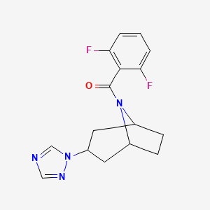 molecular formula C16H16F2N4O B2871000 ((1R,5S)-3-(1H-1,2,4-triazol-1-yl)-8-azabicyclo[3.2.1]octan-8-yl)(2,6-difluorophenyl)methanone CAS No. 2176069-23-9