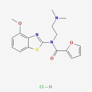 molecular formula C17H20ClN3O3S B2871005 盐酸N-(2-(二甲氨基)乙基)-N-(4-甲氧基苯并[d]噻唑-2-基)呋喃-2-甲酰胺 CAS No. 1215483-14-9