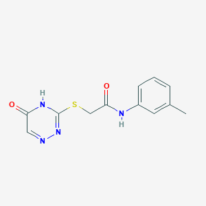 molecular formula C12H12N4O2S B2871006 2-((5-氧代-4,5-二氢-1,2,4-三嗪-3-基)硫代)-N-(间甲苯基)乙酰胺 CAS No. 872628-42-7