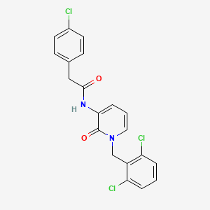 molecular formula C20H15Cl3N2O2 B2871015 2-(4-chlorophenyl)-N-[1-(2,6-dichlorobenzyl)-2-oxo-1,2-dihydro-3-pyridinyl]acetamide CAS No. 338784-87-5