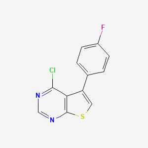 molecular formula C12H6ClFN2S B2871020 4-Chloro-5-(4-fluorophenyl)thieno[2,3-d]pyrimidine CAS No. 384351-45-5