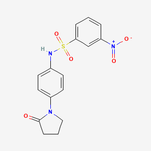 molecular formula C16H15N3O5S B2871022 3-nitro-N-(4-(2-oxopyrrolidin-1-yl)phenyl)benzenesulfonamide CAS No. 941935-11-1