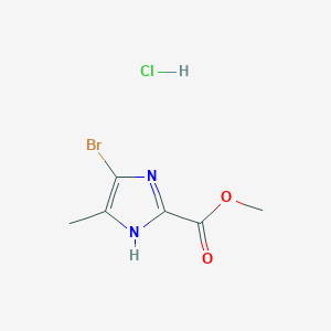 molecular formula C6H8BrClN2O2 B2871040 4-溴-5-甲基-1H-咪唑-2-甲酸甲酯盐酸盐 CAS No. 2377032-27-2